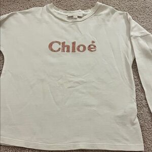 Chloe White Kids Long Sleeve Shirt